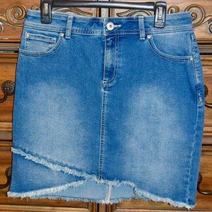 INC Fray-Trim Denim Mini-Skirt Size 8 NWT